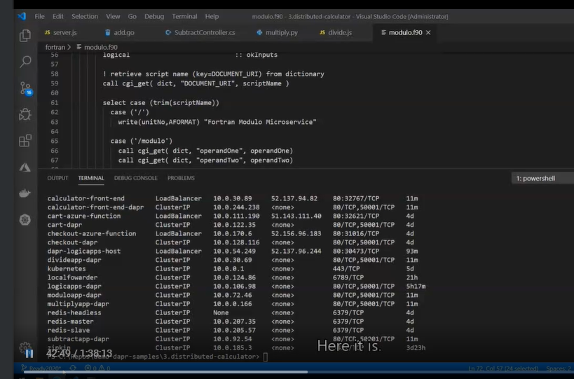 MahesKBlr's tweet photo. Watching #MSDevConf keynote from @markrussinovich covering #Dapr calc sample. #noSDK #multiplelanguages #microservices src: https://t.co/RNUKZHWSqf Very neat; must try. https://t.co/X826Rak5PF
