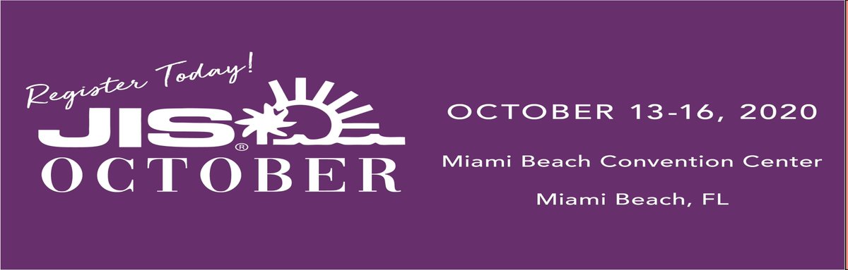 isg_reed's tweet photo. #registration for JIS #October is officially open!

JIS October is the most #expansive diverse show of the year, featuring an array of international and speciality pavilions, exciting special events, smart event technology, #exhibitor recommendation programs, and much more. https://t.co/W0dQd4SGEH