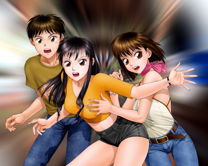 愚作「かごめかごめ」からセリフ無し絵その,8
この頃の漫画はペン入れの時にフキダシも描いてて消せない場合もあります
擬音と効果線も消せる場合は消しています&amp;色々悪あがき修正も…特にカラーページ_φ(T▽T;) 