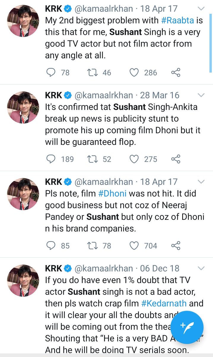 Nilzrav's tweet photo. Fans are trending #FakeKRKRealCulpritOfSushant to bring out the truth and expose the absolute filth spread by this 2/- rs person against the departed soul.

Hope blind haters and political brigade take a note. https://t.co/NgFLcrTz1x