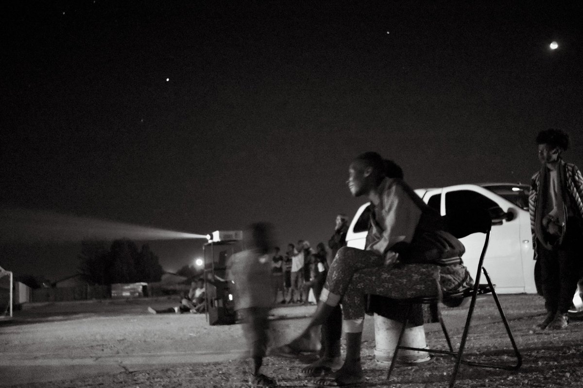 DecolonizingG's tweet image. Production of Gendered Spaces (Owela Festival) 

With the Gameente youth, for a moment, we transformed this space, from a male dominated ‘soccer field’  into a public cinema. Using the ‘Night’ to question access + safety for women in public spaces!