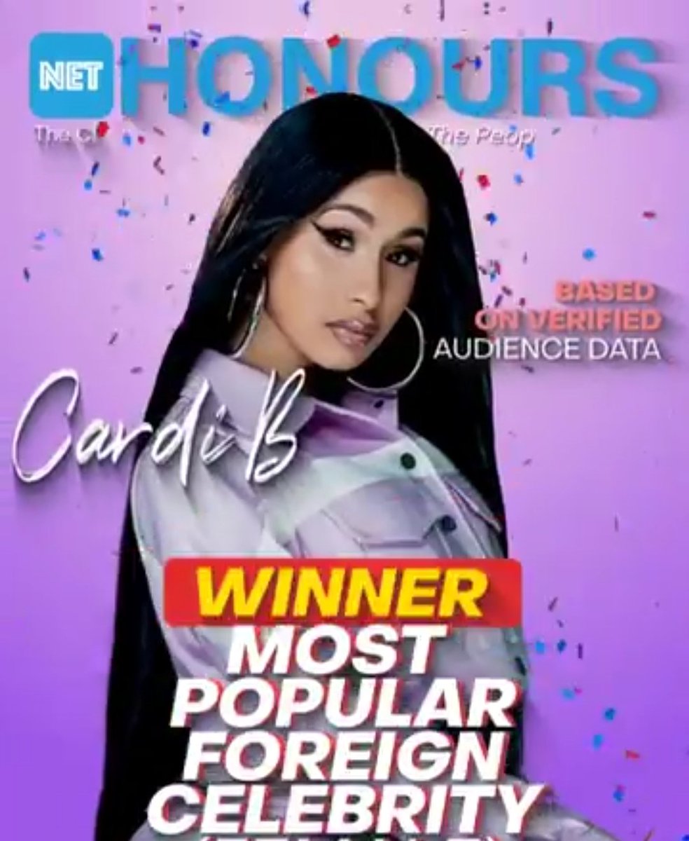 Spotific's tweet photo. Do you know?

Cardi B is the most loved female foreign celebrity in Nigeria.
She's got a lovable personality. 

#NetHonours https://t.co/nbkFCgp3ln
