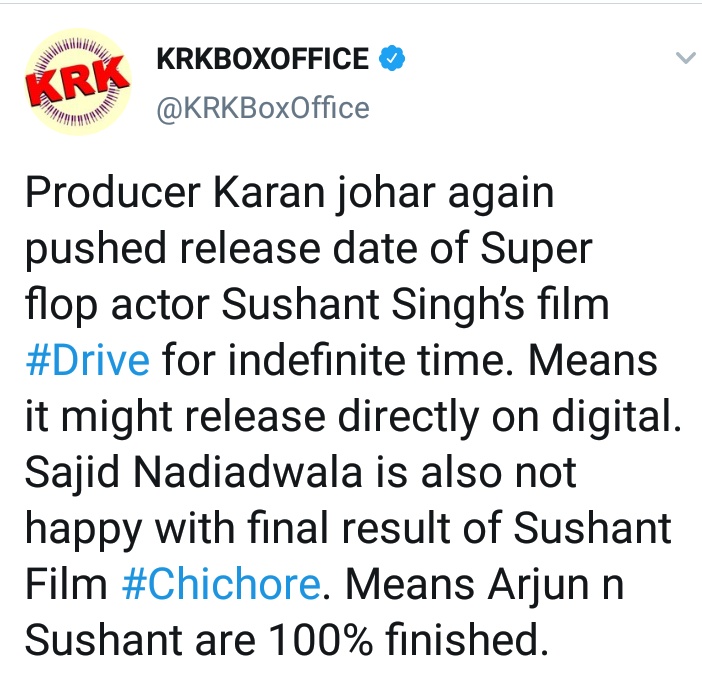 SabinaLamba's tweet image. Today #SushantSinghRajput has taken this drastic step tom it may b some1 else. 
@KRKBoxOffice &amp;amp; @kamaalrkhan must b exposed.
I request @CMOMaharashtra  @MumbaiPolice 2 take strict action.Dont wait for more people to go into depression&amp;amp;end their life.
#FakeKRKRealCulpritOfSushant