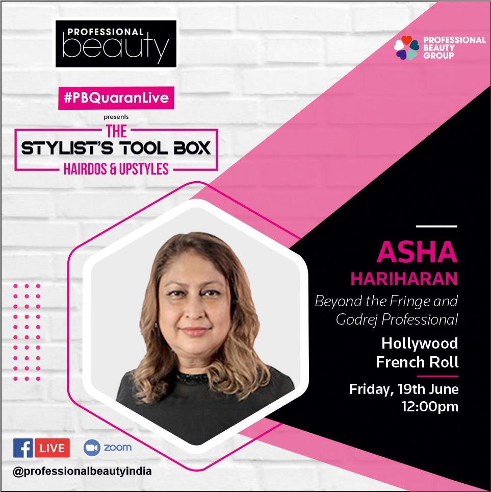 Practicing #Updos? 
Do it with Asha Hariharan from Godrej Professional, learn the tricks in achieving 'Hollywood French Roll' and master the perfect swooped look &amp; pin techniques exclusively on our #facebookpage
Tune in on June 19, Fri @ 12PM
Click here- buff.ly/2ZxvkcB