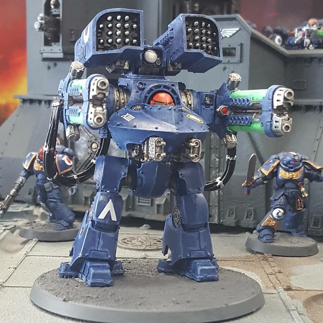 ScarbAlanMods's tweet photo. Heretics go boom. #ultramarines #WarhammerCommunity #deredeo #dreadnought #forgeworld https://t.co/izWhyeLmME