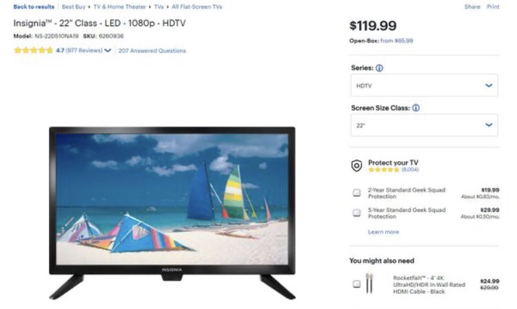 Electronic4Sell's tweet photo. Insignia 22 inch 1080p HDTV for sale

$80

Used 9/10 condition https://t.co/xW7nP0gSLU