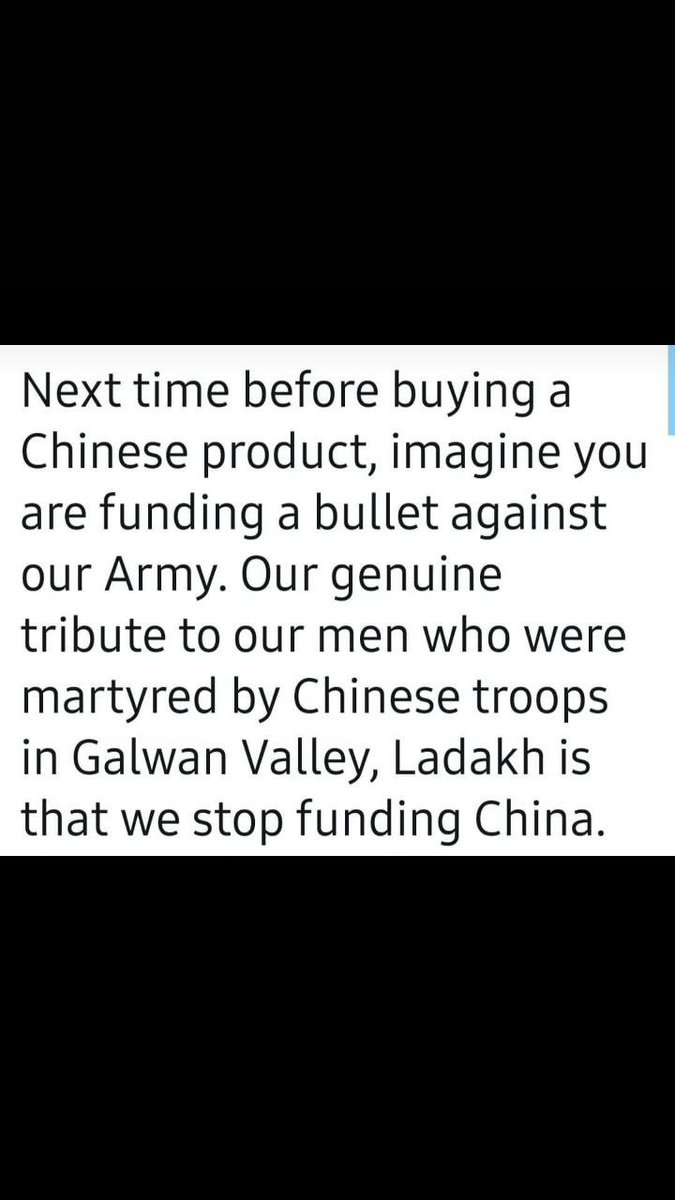 AroraArpan's tweet photo. Plzz #BoycottMadeInChina #BoycottChineseProduct #BoycottChina #BoycottChineseApp & support
#IndianArmy #SupportIndianArmy #Indiaagainstchina #IndiaChinaFaceOff #indiavschina #supportindianproducts
#SupportMadeInIndia
#usemadeinIndia
#promotemadeinIndia
#promoteIndianproducts https://t.co/ywm7iB9dbM
