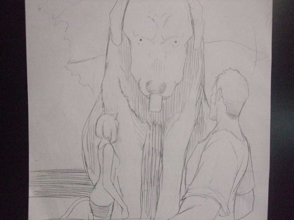 多分、1年振りに描く育ち過ぎた犬・ポチ。

得意な芸は「お手」 