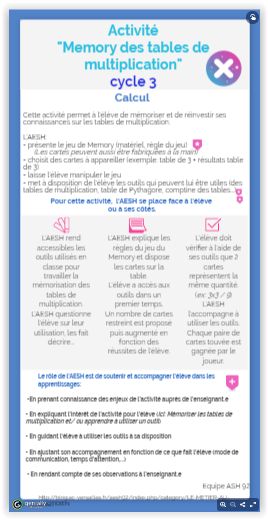 EcoleInclusiv92's tweet photo. MEMORY DES TABLES DE MULTIPLICATION #CYCLE 3 #MEMORY #MULTIPLICATION https://t.co/4xPgKOzbBR https://t.co/dHoH5nE4ym