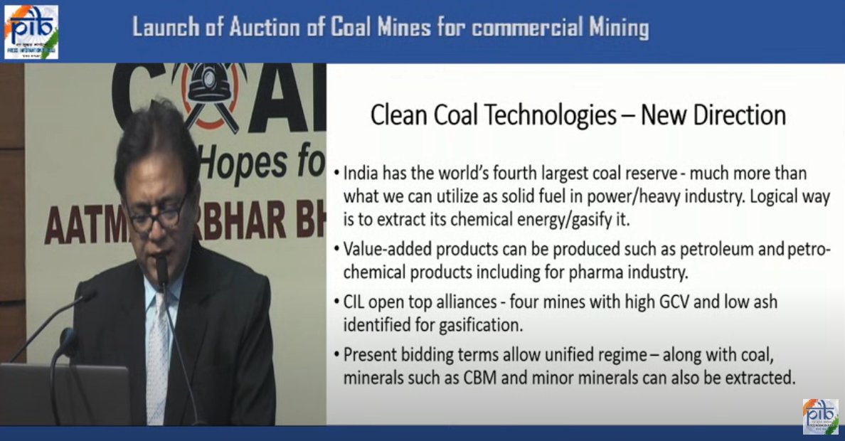 Clean coal technologies are the need of the hour, initiatives such as coal gasification are being taken in this regard - Secretary,  @CoalMinistry at launch of auction of coal mines