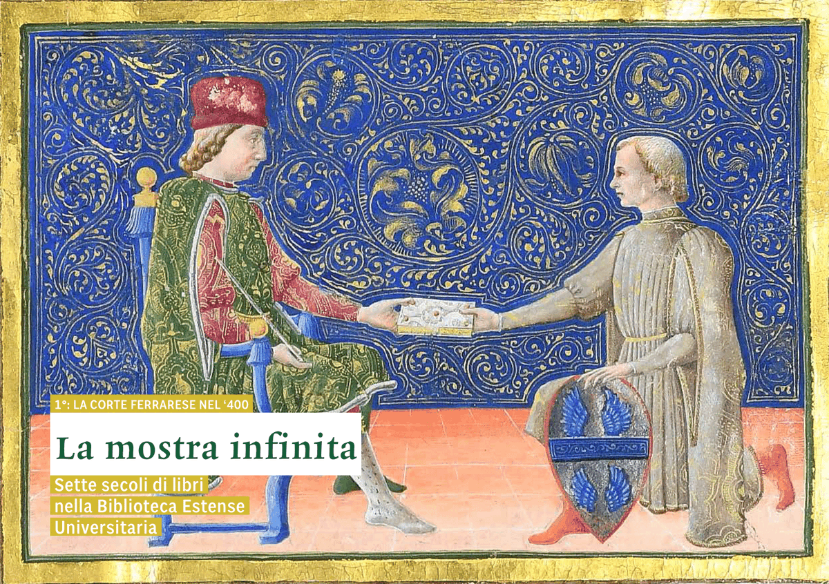 GaEstensi's tweet photo. Non dimenticate che venendoci a trovare alla #GalleriaEstense di Modena potrete visitare "La mostra infinita" alla #BibliotecaEstense, con alcuni tra i più preziosi manoscritti della Biblioteca, come la Bibbia di Borso d’Este, il Messale di Borso e il Breviario di Ercole I! https://t.co/xJRy5zxX4v