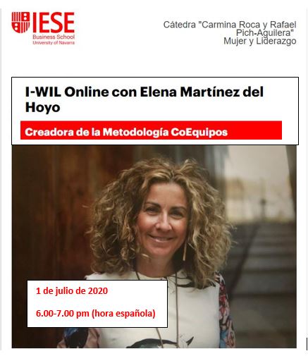 NuriaChinchilla's tweet photo. Nuevo #IWiLOnline con Elena Martínez del Hoyo, creadora de la Metodología @ProjectCoEquipo
👉Miércoles 1 de julio, 6.00-7.00 pm (hora española)
Próximamente #LinkZoom
#MujerLiderazgo #DirecciónPersonas #Equipos https://t.co/Z2cynQUyF9