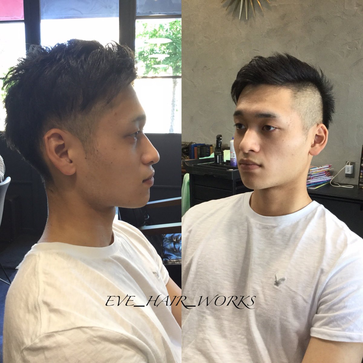 Eve Hair Works メンズカット アシメショートで男らしさがアップ いつもご来店ありがとうございます メンズカット カット 刈り上げ ツーブロック ハードスタイル オールバック アップバング アシンメトリー イケメン 舞鶴