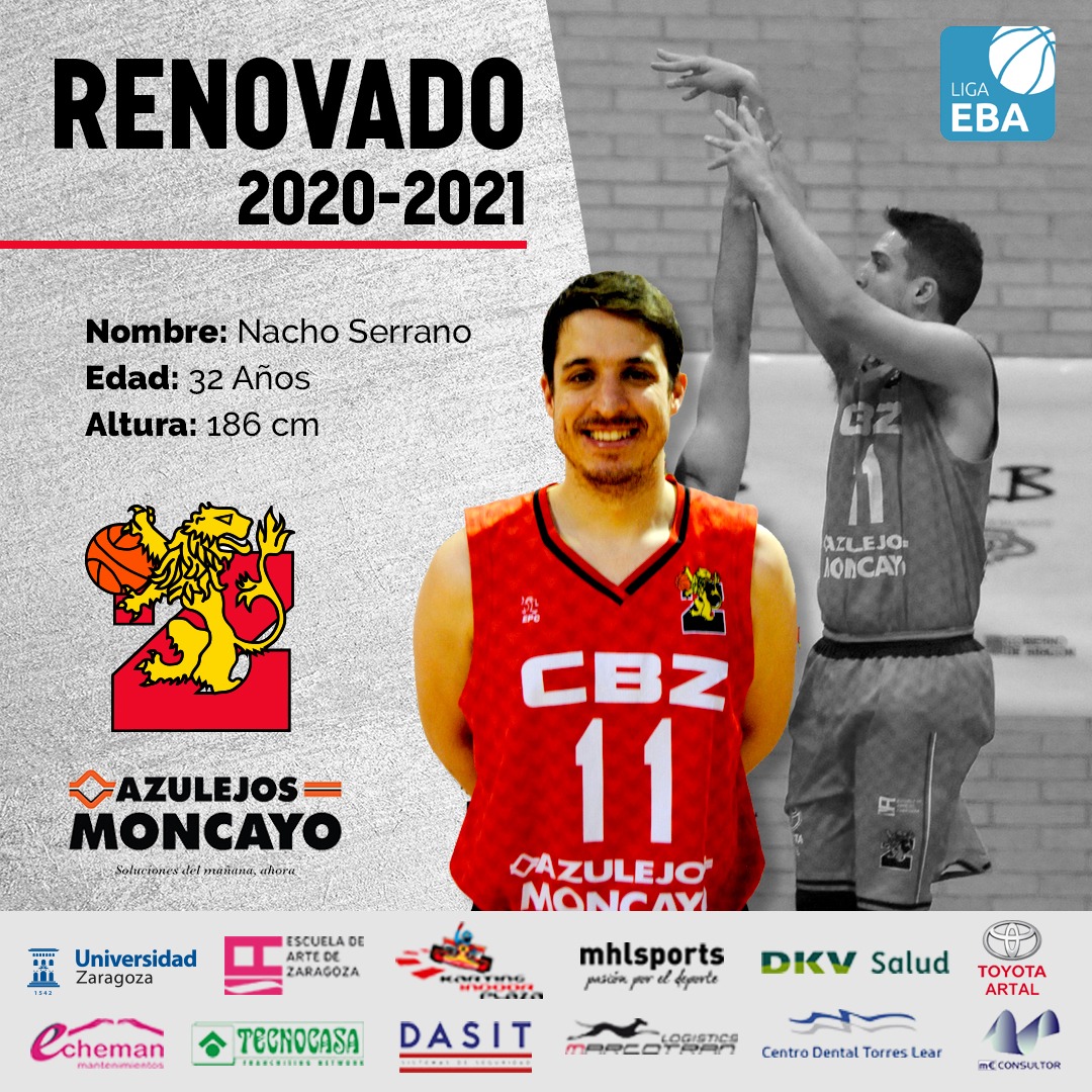 cbzaragoza's tweet photo. Vibraremos con los triples de Nacho Serrano @serranoshooter una temporada más. Será muy complicado encontrar algún jugador en #LigaEBA con más ganas de afrontar la nueva aventura. ¡¡A por todas shooter!! @AzulejosMoncayo #CBZ #pasiónporelbasket https://t.co/Yu8YTvqHaI