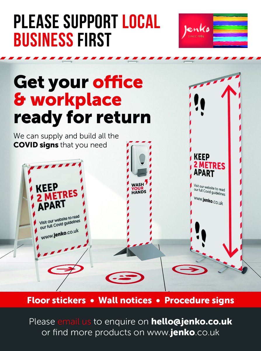 Jenko Creative Team (@jenkocreative) on Twitter photo Visible help & support for workplaces reopening with Co.19 safety signs & displays. Bespoke-branded & tailored for your environment. DM or hello@jenko.co.uk
<a href="/FEO/">Feodorof Mihaela</a> <a href="/bnikbhull/">Kingstown Bevan Hull</a> <a href="/BNI_official_pg/">BNIĀ® Global Network</a> <a href="/BParkBusiness/">Brantingham Park</a>
#covidsafe #CoVid19 #CovidSafeWorkplace Visible help & support for workplaces reopening with Co.19 safety signs & displays. Bespoke-branded & tailored for your environment. DM or hello@jenko.co.uk
<a href="/FEO/">Feodorof Mihaela</a> <a href="/bnikbhull/">Kingstown Bevan Hull</a> <a href="/BNI_official_pg/">BNIĀ® Global Network</a> <a href="/BParkBusiness/">Brantingham Park</a>
#covidsafe #CoVid19 #CovidSafeWorkplace