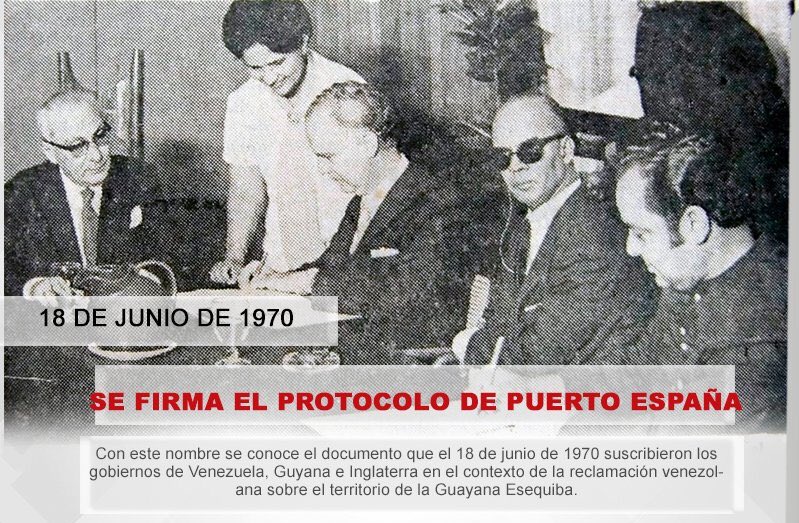 Uživatel Vice Min Educación na Twitteru: „#TalDíaComoHoy #18Jun de 1970,  los gobiernos de Venezuela, Guyana e Inglaterra, firmaron el Protocolo de Puerto  España, en el contexto de la reclamación venezolana sobre el