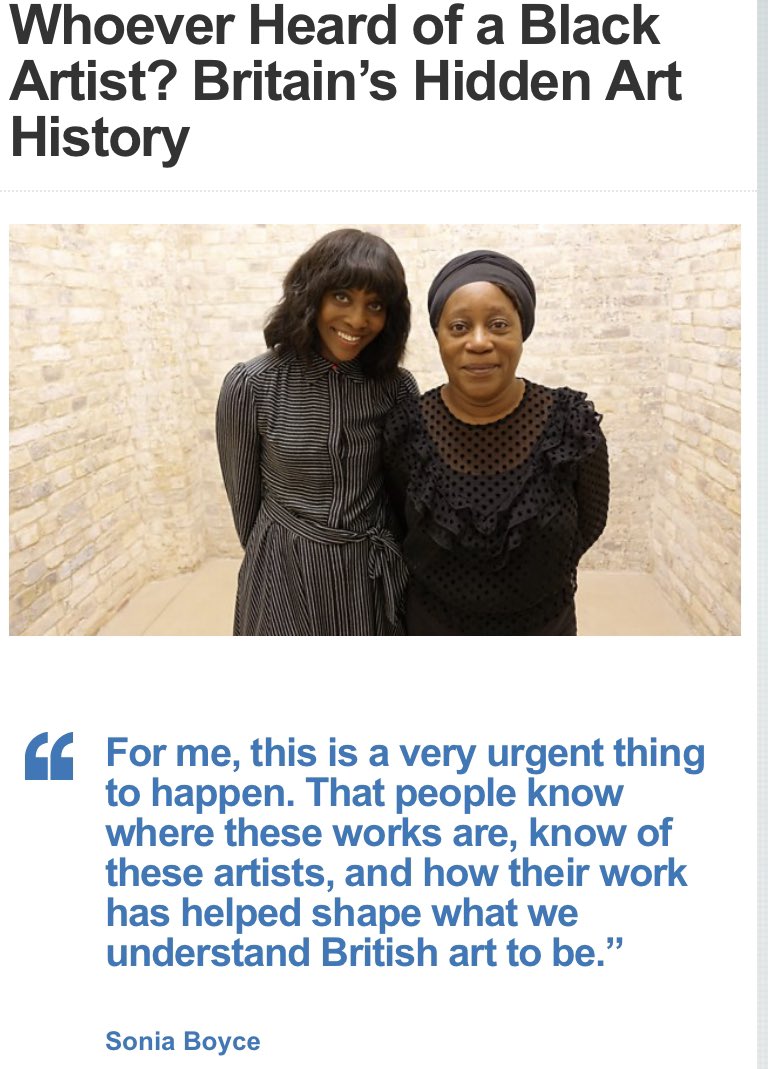 The documentary ‘Whoever Heard of a Black Artist? Britain's Hidden Art History' based on the <a href="/ahrcpress/">Arts and Humanities Research Council</a> funded <a href="/UAL/">University of the Arts London</a> ‘Black Artists and Modernism’ project is showing again on Thursday 2 July @BBCFOUR, &amp; then on <a href="/BBCiPlayer/">BBC iPlayer</a> til 1 August 2020! 🙌💥🙌💥🙌