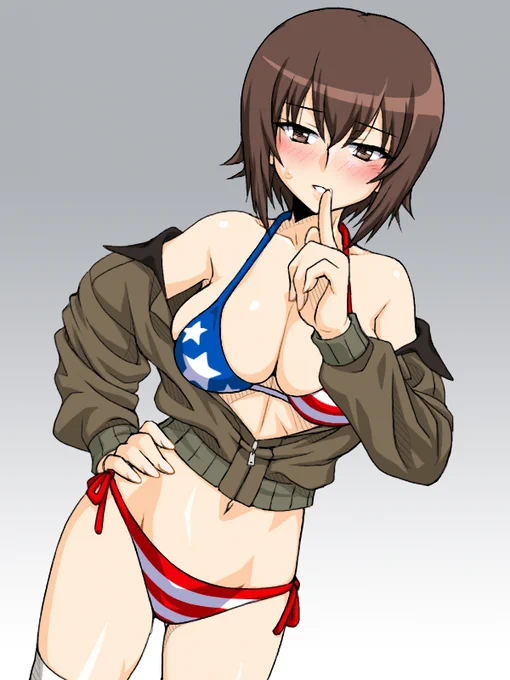 まほお姉ちゃんの星条旗ビキニ姿が想像できなかったのでラクガキしてみたのですが、やはり想像できませんでした… 