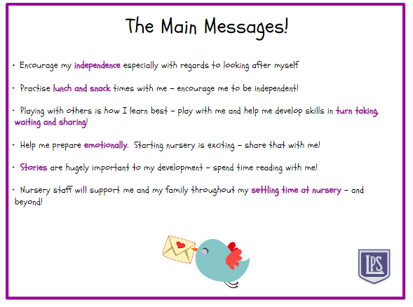 LasswadeELC's tweet photo. We have created a 'Help Me Prepare for Nursery' guide which can be viewed on our website.  It includes some helpful hints and tips for new children starting nursery or for children returning to nursery after this break.  View it at https://t.co/VVV6rkxk96 #startingnursery https://t.co/NZ7kUJDsXe