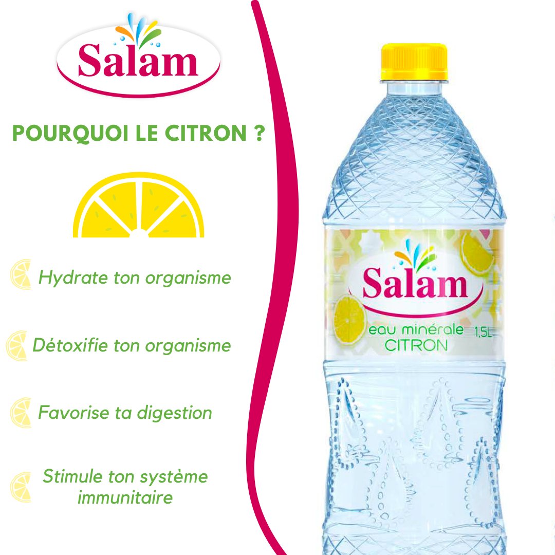 Laissez-vous tenter par l’eau aromatisée au citron Salam ! 😍
Connaissiez-vous les bienfaits du citron ? 🍋
Il peut également être un allié minceur mesdames ! 😉

#BoissonsSalam #DrinkSalam #CitronSalam #BoissonsNaturelles #ProductionLocale