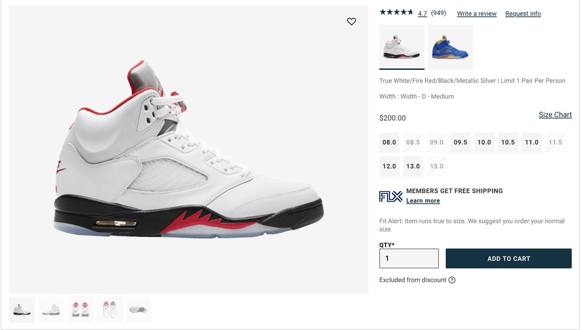 jordan 5 fire red footaction