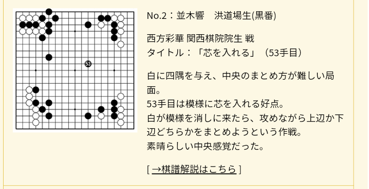 響 囲碁シューター 関西棋院院生vs洪道場生 緑星学園生のネット対抗戦で好手賞を受賞しました この碁を見ていると僕は中央志向の模様派のような気がしてきますが実際は実利大好きマンです 笑 パンダネット様 関西棋院の皆さま 素晴らしい企画を