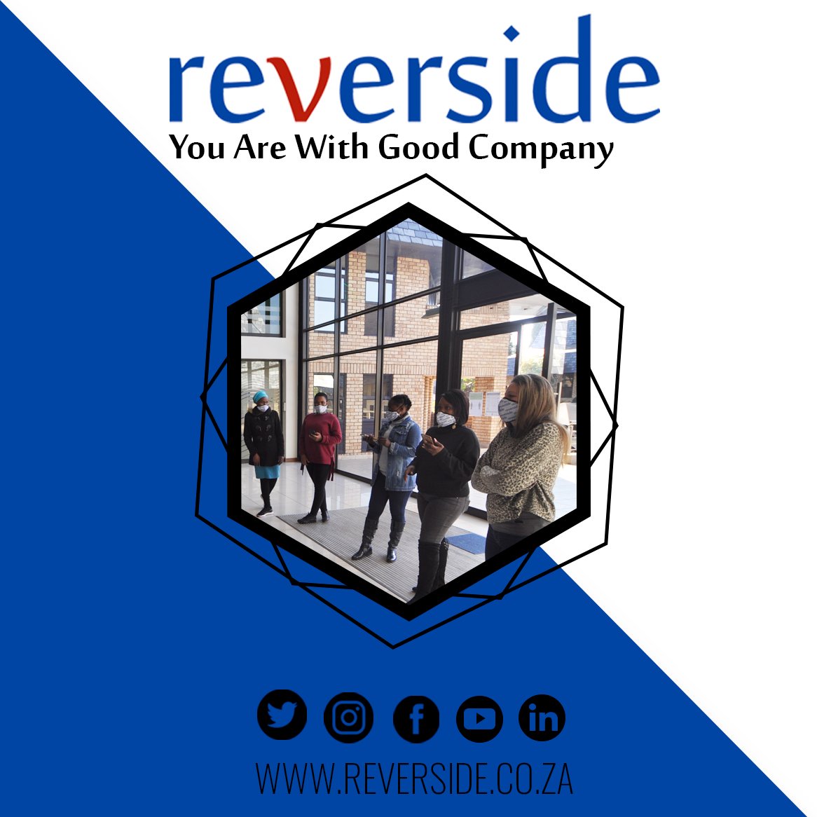 Reverside1's tweet photo. You are with good company! Take a look at our team implementing social distancing and using face masks to ensure that they do their part to flatten the curve. #COVID19 #Healthandsafety #Youareourpriority #regulations #wesocialdistance #masks #sanitize #reverside https://t.co/Z4UiLymzH7