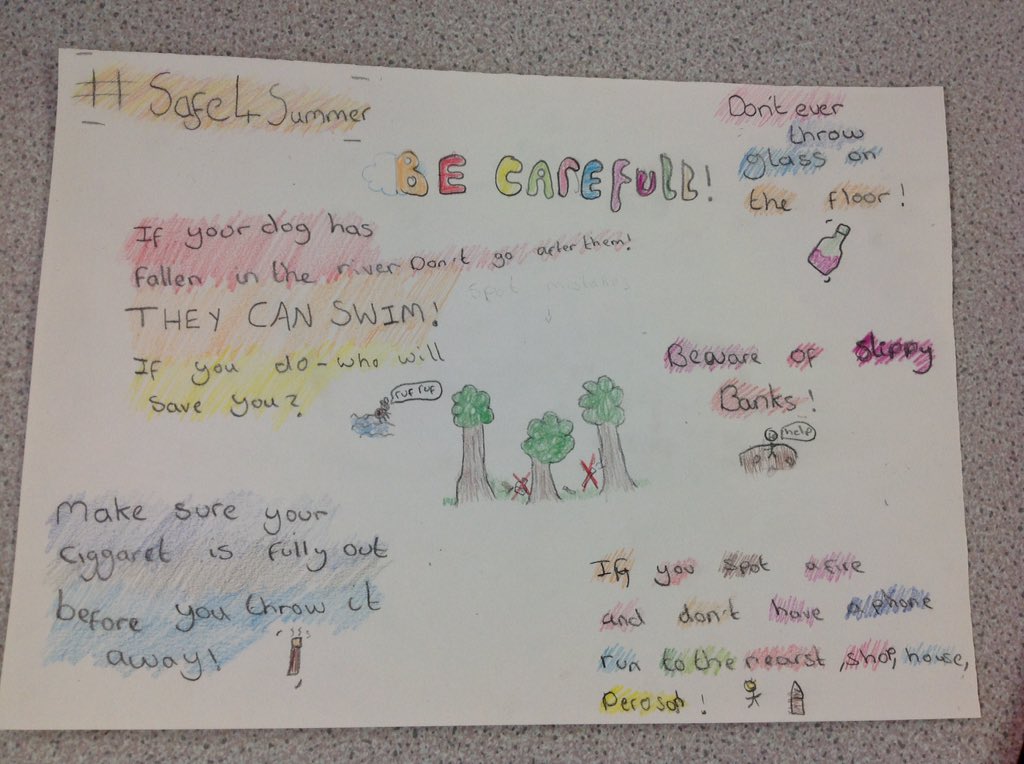 Some great posters by our Year 6s who have returned to school this week @manchesterfire #safe4summer @MissEgnerAPS