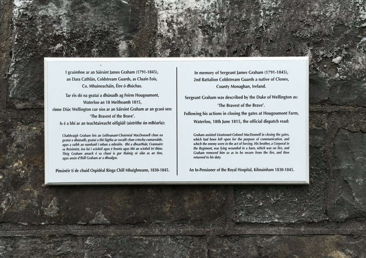 (10/10) When Graham eventually dies in Dublin as an in-patient of the  @rhkopw in 1845, a number of newspapers and journals will pay fulsome tribute to ‘the bravest of the brave at Waterloo’. He lies at Kilmainham still.