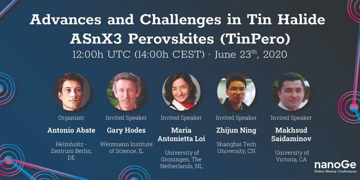 Antonio Abate (@antonioabate83) on Twitter photo #leadfreeperovskite <a href="/nanoGe_Conf/">nanoGeConferences</a> is open for ePoster Submission nanoge.org/TinPero/home #leadfreeperovskite <a href="/nanoGe_Conf/">nanoGeConferences</a> is open for ePoster Submission nanoge.org/TinPero/home