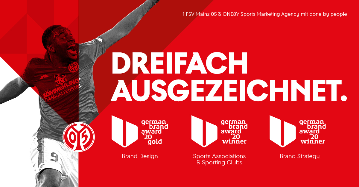 Erst dreifach gepunktet, dann dreifach ausgezeichnet! #Mainz05 beim #germanbrandaward 🥇🥇🥇 @germanbrands