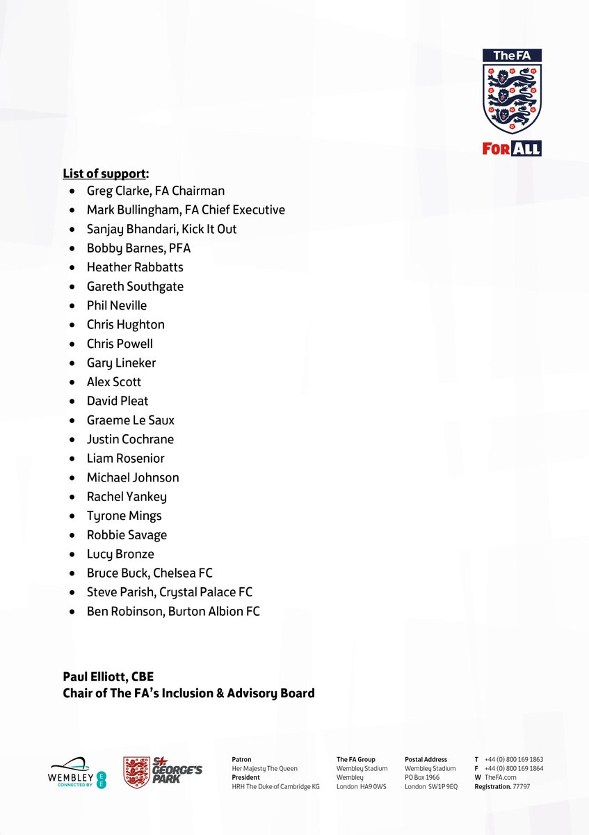 Paul Elliott, the chair of our Inclusion Advisory Board, has written an open letter to English football to announce the creation of a voluntary code for equality in football leadership: