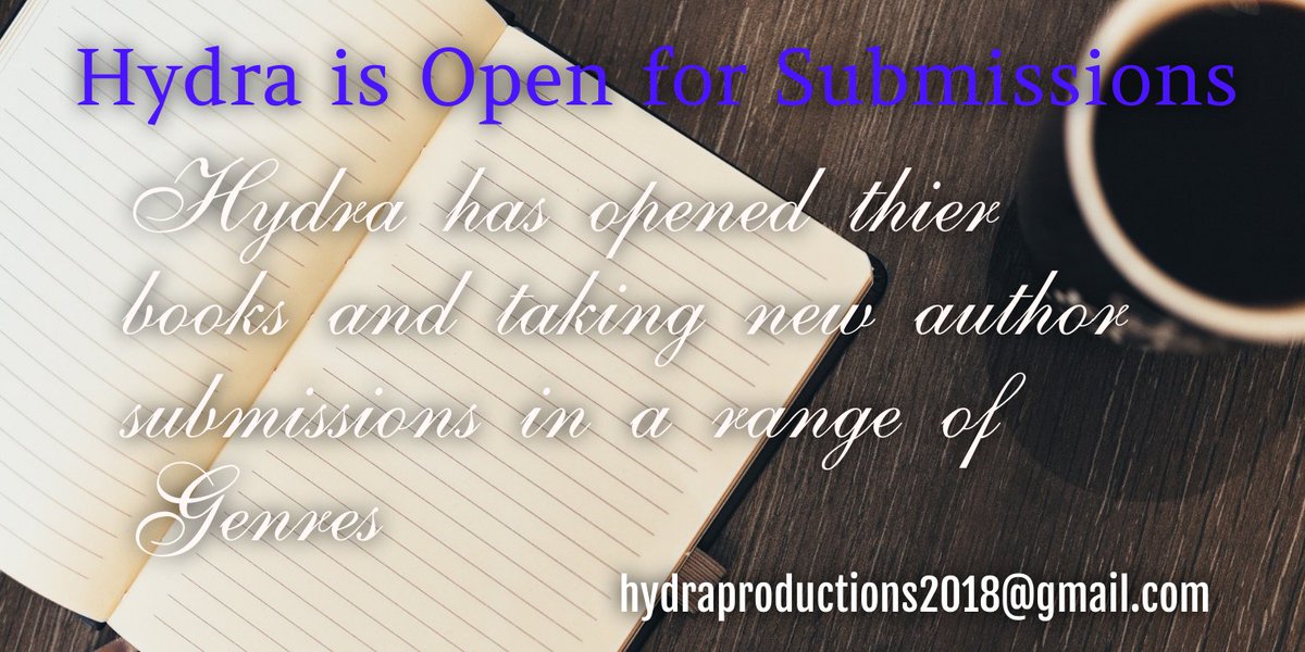 hydraprod2018's tweet photo. #Submission
Hydra is now taking submissions for new authors in the following Genre
#erotica
#fantasy
#Romance
#sci-fi
#YA
contact us hydraproductions2018@gmail.com
for more details on how to submit or visit our website https://t.co/CxMRWAIS8Y https://t.co/dTbnDmq1Q8
