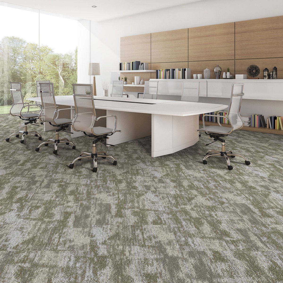 KrausFlooring's tweet photo. Natural, earthy tones have been making a big comeback lately! 🌿 Keep your office space on-trend with our gorgeous Aerospace carpet tile in color Treetop 🌱

@harrisflooringgroup
#floors #flooring #interiordesign #carpettile #modulartile #commercialflooring #officedecor #carpet https://t.co/16hYea1bhM