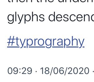 _Undt's tweet photo. Just noticed that the underline of a link is solid when viewed in the timeline but if a tweet is selected then the underline breaks where glyphs descend below the baseline.
#typrography https://t.co/5lHjzyOcCx