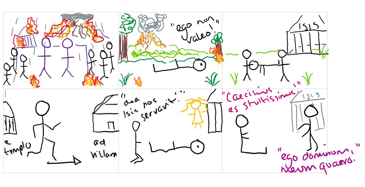 dh_classics's tweet photo. Who can guess which @Caecilius_CLC story we have been storyboarding with the Remove today?! 

And yes, don't worry, my Latin is much better than my drawing... 😳 https://t.co/KCNcsNvKFk