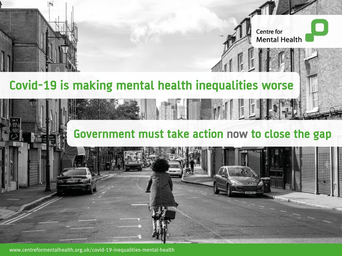 CentreforMH's tweet photo. Covid-19 risks widening mental health inequalities for a generation.

We're calling on the Government to act now to close the gap: https://t.co/fipiIRlVTD #EqualityInMentalHealth https://t.co/PyJ3LKwkO8