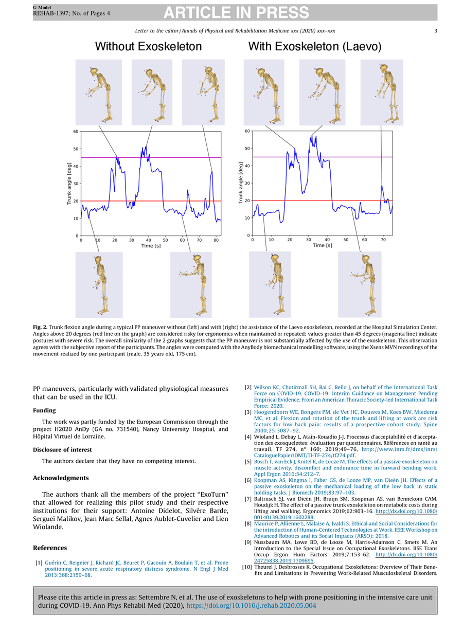 Settembre N, et al. The use of exoskeletons to help with prone positioning in the in the intensive care unit during COVID-19. Ann Phys Rehabil Med (2020)

#research #exoskeleton #Laevo #Covid19