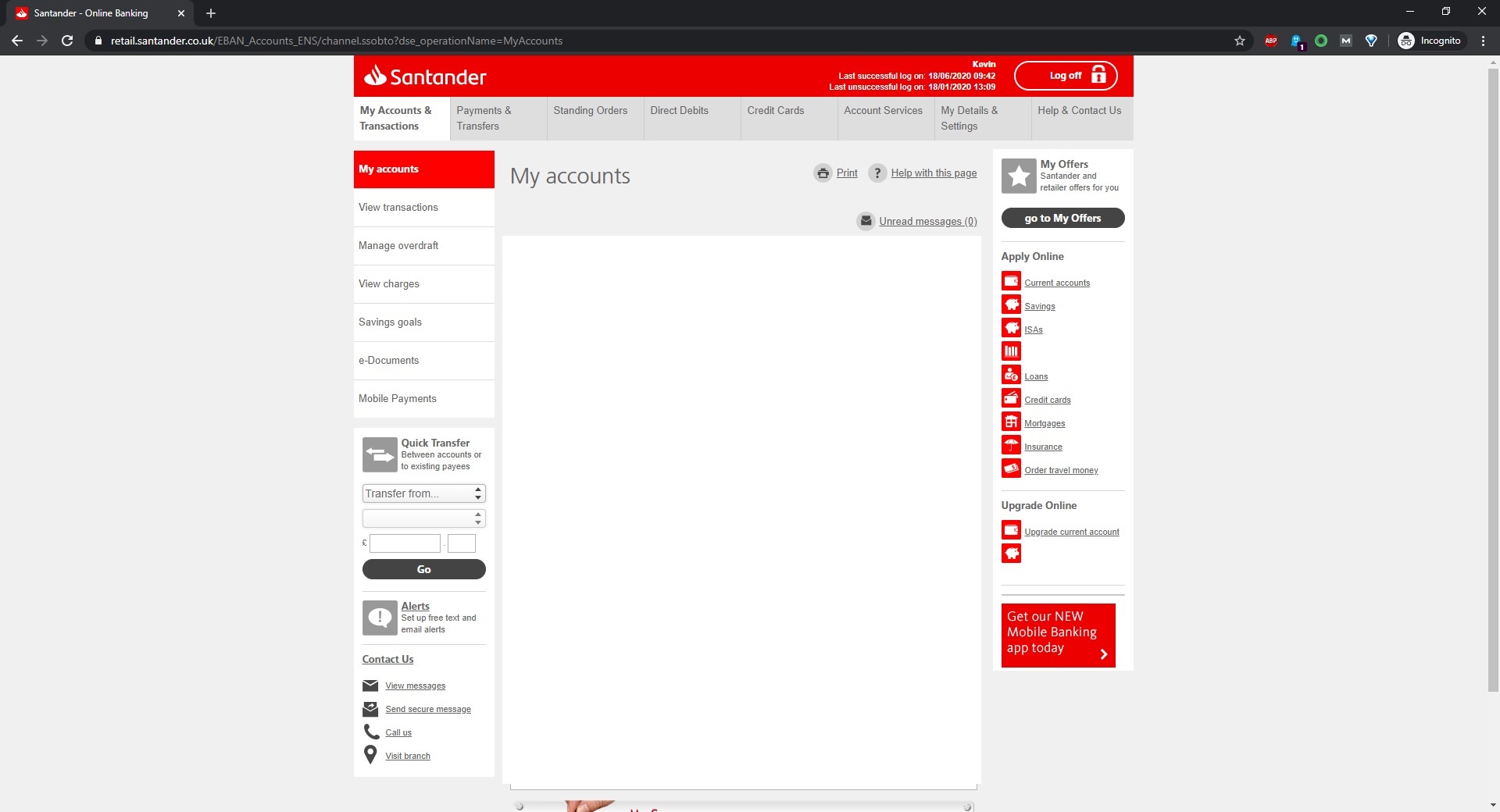 santander uk help on twitter fastandslowpace santanderuk hi kevin thanks for your tweet we d like to help can you try a different internet browser and see if this appears cm twitter
