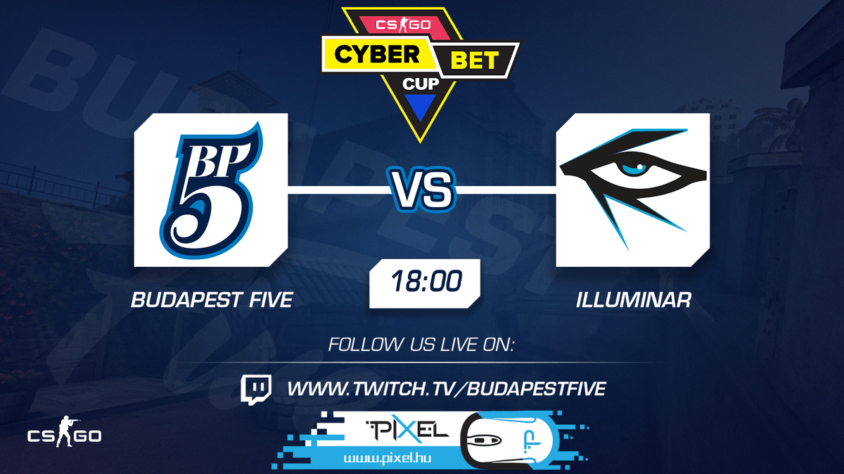 BudapestFive's tweet photo. 🚨 BP Five vs. @illuminaRGaming at @CyberBet_ Summer Cup 2020
⏰ 18:00 kezdés - BO3
📺 https://t.co/tuOORE1pN1
🎤 @gabesson1
🌐 https://t.co/4jVvRaJHyf
#letsgobp5 #pixelware #kingsneverdie https://t.co/A3VddT1Nih
