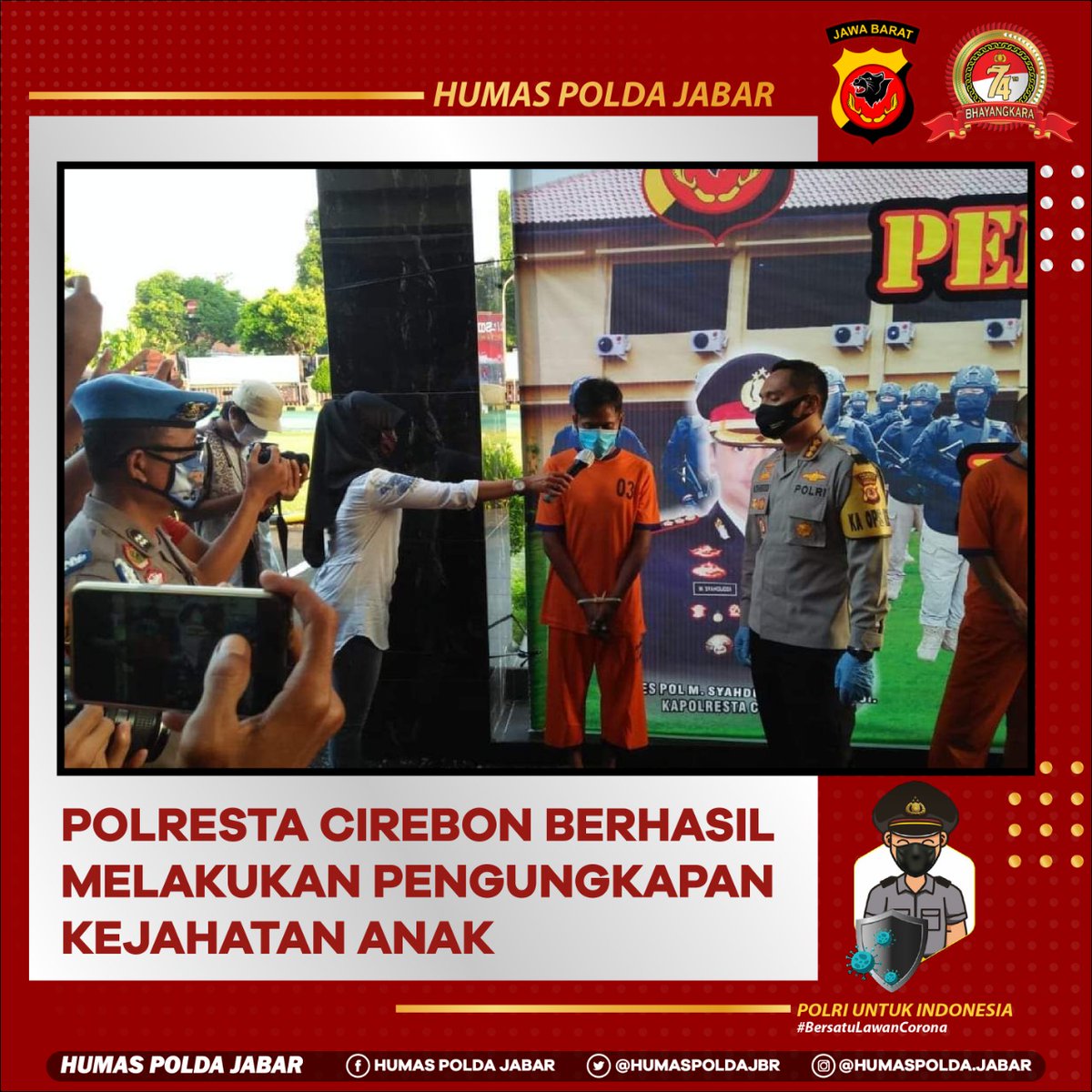 polsekparung's tweet photo. Polresta Cirebon Berhasil melakukan Pengungkapan Kejahatan Anak di Wilayah Kabupaten Cirebon https://t.co/AUU6n5I5Rh