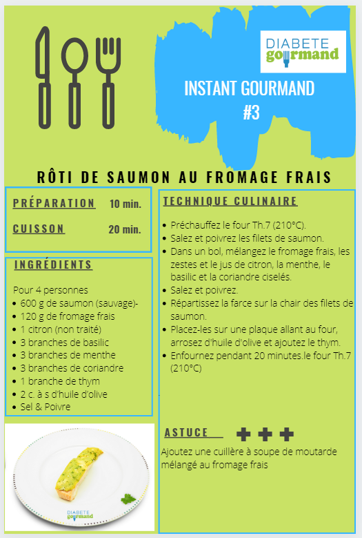 Ravivez vos papilles avec l'application @DiabeteGourmand  tout en maintenant votre #equilibreglycémique 
Découvrez notre #InstantGourmand #3 ->Rôti de #Saumon au fromage frais #nutrition #diabète #plaisirdemanger
<a href="/ReinbowApp/">Reinbow Your Happy Kidney</a> <a href="/SFD/">Social Fairy Dust</a> <a href="/FFD/">FOX Football Daily</a> @FederationAFD @AJDdiabete <a href="/FemmesEtDiabete/">Femmes Diabétiques</a>