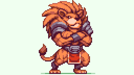 勇猛な獣の王 #オリジナルキャラがんばる月間 #pixelart #ドット絵