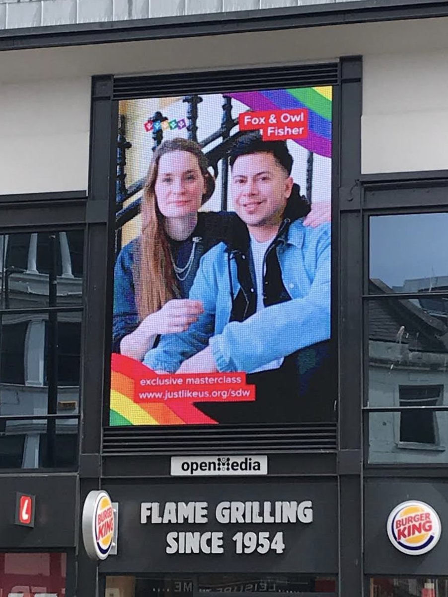theFoxFisher's tweet photo. Look mum, I’m on a billboard 👀🏳️‍🌈🎉 https://t.co/9OkywWi7xk