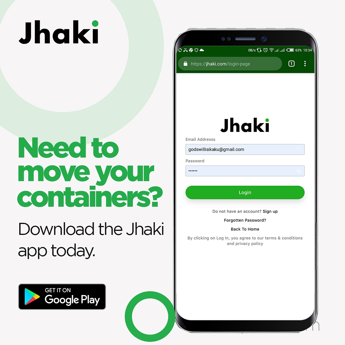 goJhaki's tweet photo. Why are your containers stuck when you can move them with one-tap on phone. Your items are important that's why we created the Jhaki app for you.

Download the app and start moving your cargo today. https://t.co/7YnT69tiId