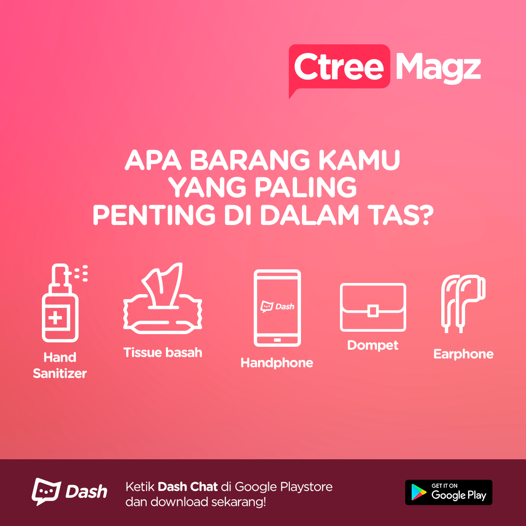 ctreemagz's tweet photo. Mending nggak bawa HP atau dompet, guys?
⁣
Eh, btw aku masih tunggu kamu di DASH, lho. Search "Dash Chat" di Play Store, install, terus cari aku di sekitar kamu. 🥰⁣⁣⁣
⁣⁣⁣⁣
#CtreeMagz #Dash #AnonymousChat #DashChat #chatting #normalbaru #newnormal2020 #newnormallife https://t.co/qtcLTWSNug