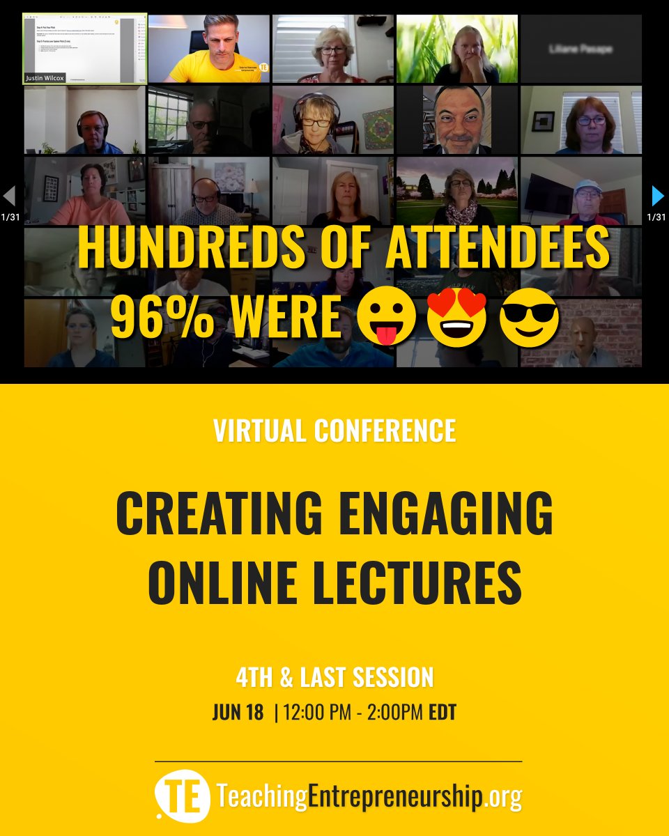 federicomammano's tweet photo. I’m 🤩 that we helped 96% of hundreds of #entrepreneurship #educators who attended the 3 sessions of our Teaching Entrepreneurship Virtual Conference from all around the world being excited and/or confident! Today it’s our last session To register go to https://t.co/bYqz3X0pHV https://t.co/r61DkqcFql