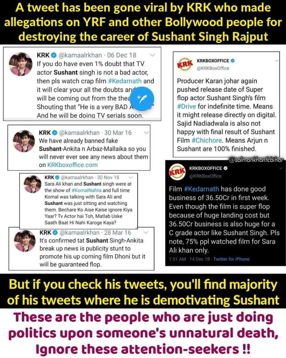 koiri_mayur's tweet photo. This is how he treated........#justiceforSushanthSinghRajput
#FakeKRKRealCulpritOfSushant https://t.co/WUA0Qo48t1