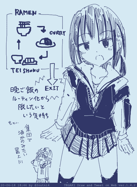今日も1日 #tegaki_dt 
