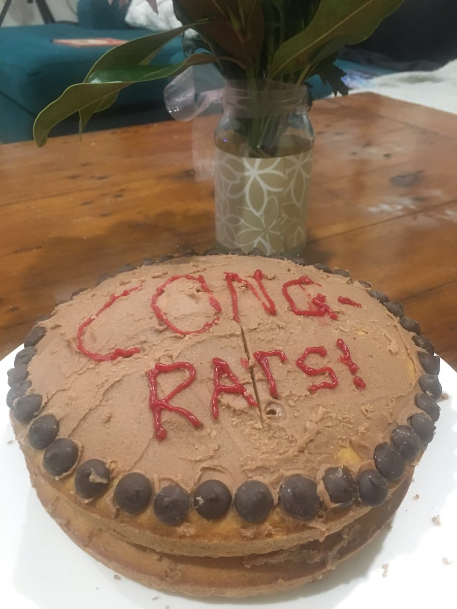 asha_day's tweet photo. I think everyone’s pretty happy that I’m done 😂 My sweet kids did this all by themselves while their dad was away. Cong rats are the best rats! 🎉 #masters #finished #MEd #NoMoreComputers https://t.co/wsDIRsUxlf